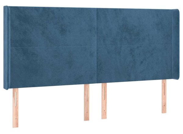 VidaXL sötétkék bársony LED-es fejtámla 163x16x118/128 cm
