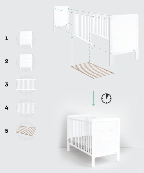 MODERN Cot kiságy 120x60 Tároló fiók: Tároló fiók nélkül