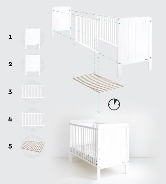 COUNTRY Cot kiságy 120x60 Tároló fiók: Tároló fiókkal