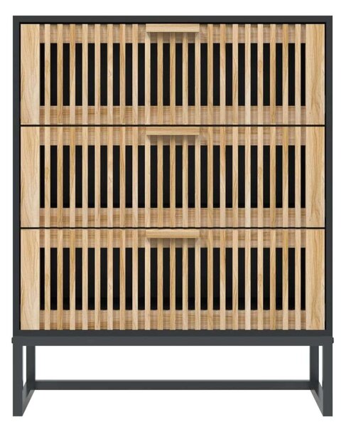 VidaXL fekete szerelt fa tálalószekrény 60 x 30 x 75 cm