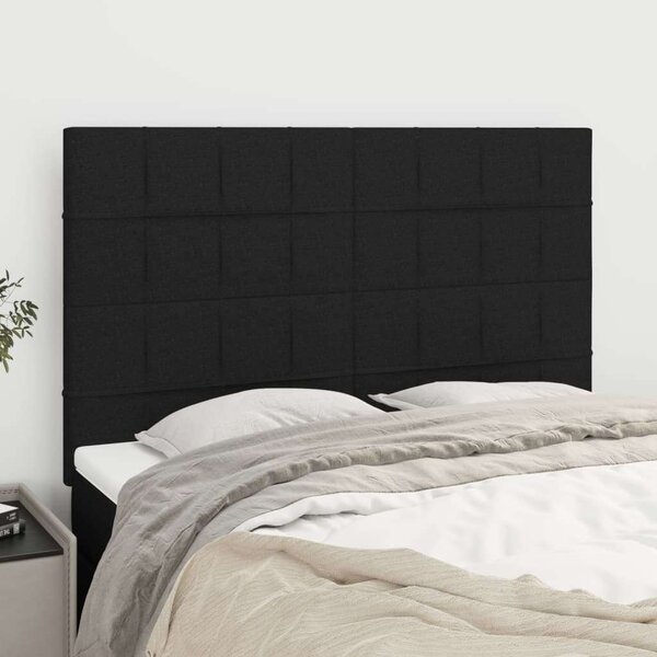 Fejtámla Szett - 4 db Fekete Szövet - 72x5x78/88 cm