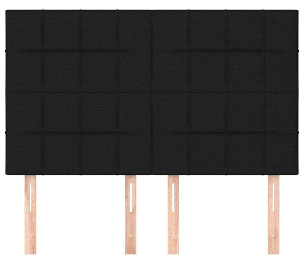 Fejtámla Szett - 4 db Fekete Szövet - 72x5x78/88 cm