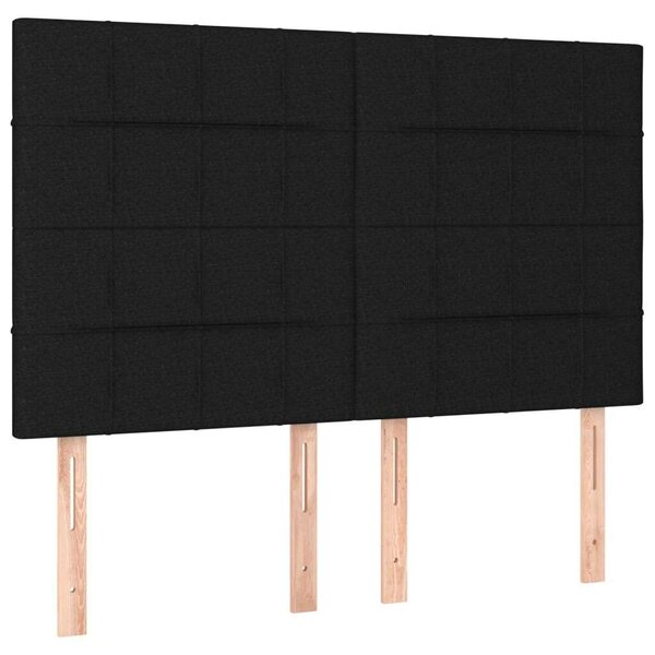 Fejtámla Szett - 4 db Fekete Szövet - 72x5x78/88 cm