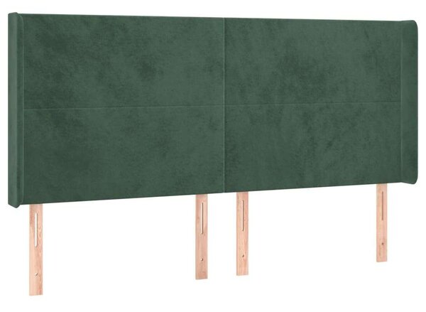 VidaXL Zöld Bársony Ágytámlá - Szárnyakkal - 203cm