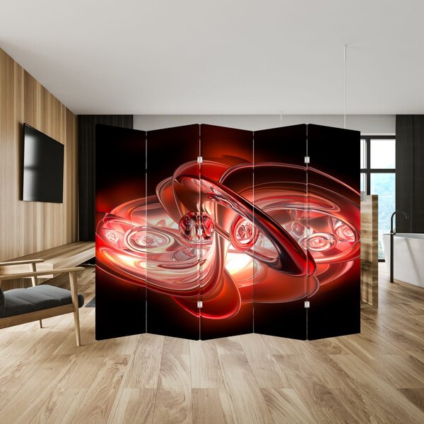 Paraván - Piros formák (210x170 cm)