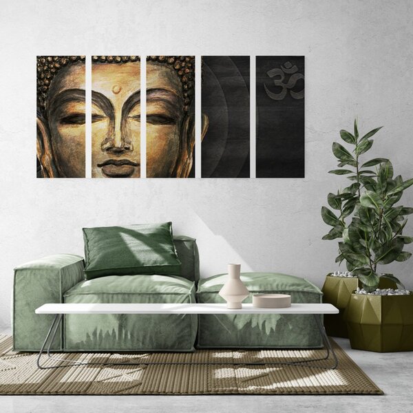 5-részes kép Buddha arc