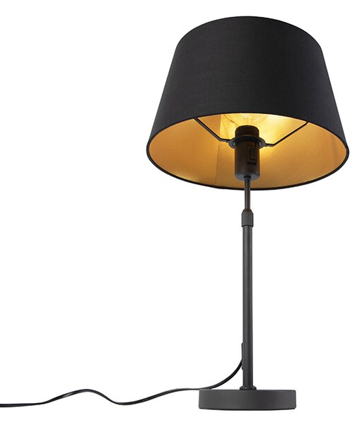 Asztali lámpa fekete árnyékolóval fekete arannyal 35 cm - Parte