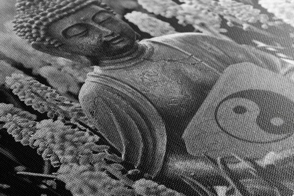 Kép Buddha jing jang szimbólummal fekete fehérben