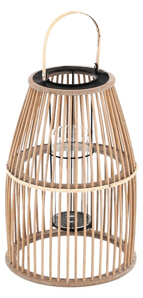 KONDELA Gyertyatartó lámpás, 34,5 cm, természetes bambusz, MILES TYP 1