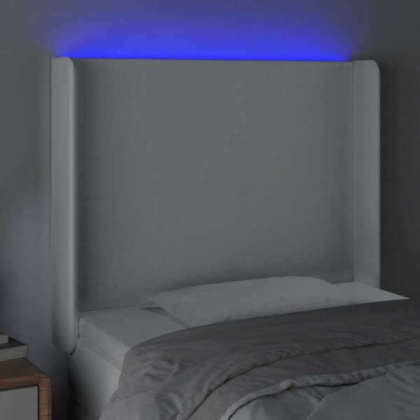 VidaXL LED-es Fejtámla - Műbőr - Fehér - 83x16x118/128cm