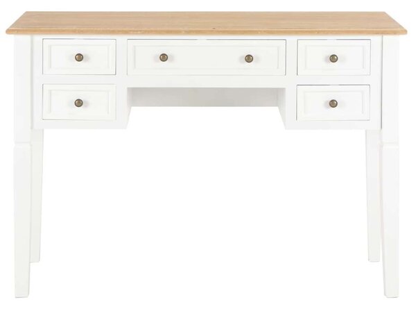 VidaXL Fehér Íróasztal 5 Fiókkal - 110cm