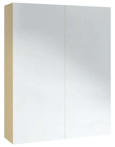 VidaXL fehér és tölgy MDF tükrös fürdőszobaszekrény 60 x 15 x 75 cm