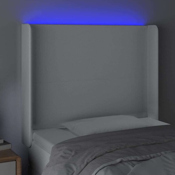VidaXL LED-es Fejtámla - Műbőr - Fehér - 83x16x118/128cm