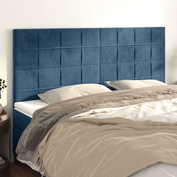 VidaXL 4 db sötétkék bársony fejtámla 90x5x78/88 cm