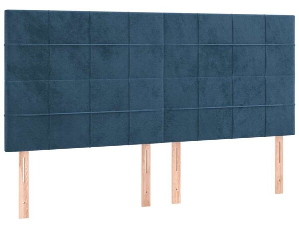VidaXL 4 db sötétkék bársony fejtámla 90x5x78/88 cm