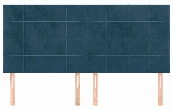 VidaXL 4 db sötétkék bársony fejtámla 90x5x78/88 cm