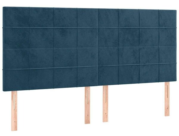 VidaXL 4 db sötétkék bársony fejtámla 90x5x78/88 cm