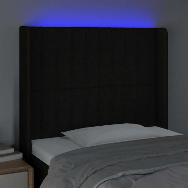 VidaXL fekete szövet LED-es fejtámla 103x16x118/128 cm