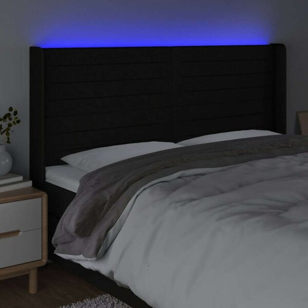 VidaXL LED-es Fejtámla - Fekete Szövet - 163x16x118/128cm