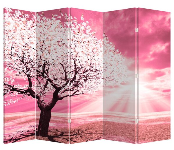 Paraván - Rózsaszín fa (210x170 cm)