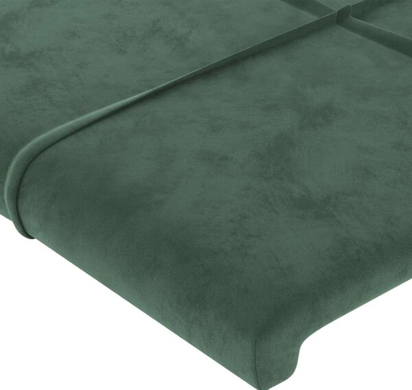 VidaXL sötétzöld bársony szárnyas fejtámla 183x16x78/88 cm