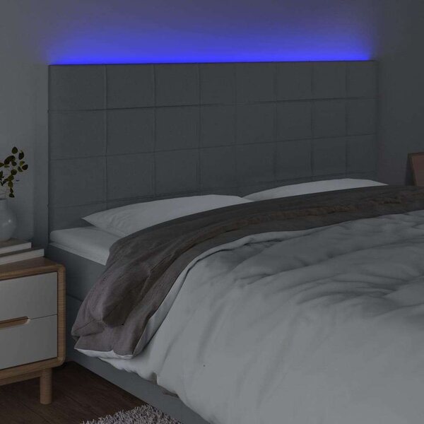 VidaXL világosszürke szövet LED-es fejtámla 200x5x118/128 cm