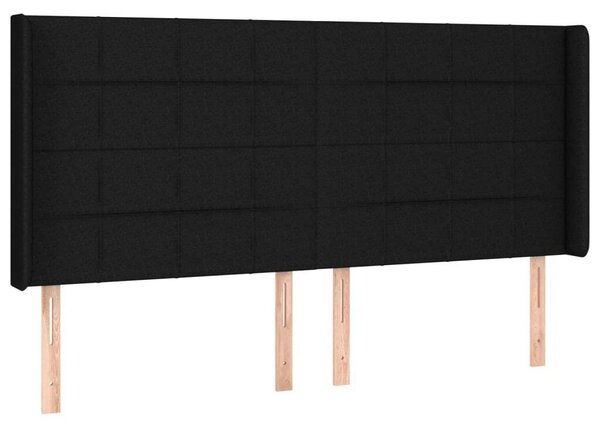 VidaXL Fekete Szövet Fejtámla Szárnyakkal - 163x16x118/128cm