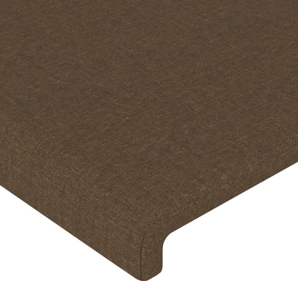 VidaXL LED Ágyfejtámla - Sötétbarna Szövet - 93x16x118/128cm