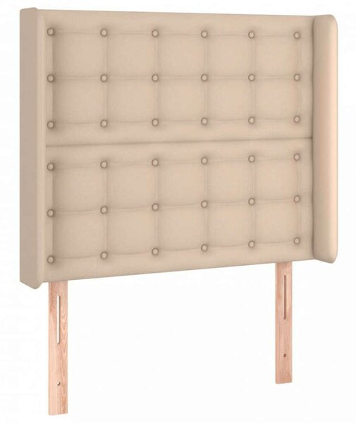 VidaXL cappuccino műbőr LED-es fejtámla 83x16x118/128 cm