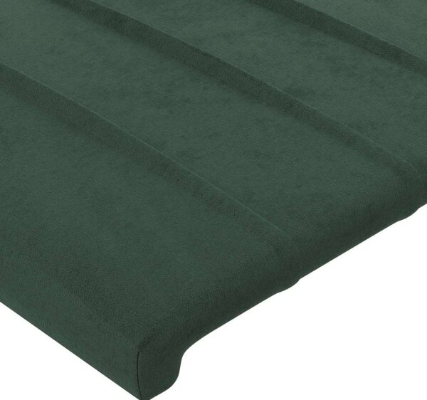 VidaXL sötétzöld bársony fejtámla szárnyakkal 93x16x118/128 cm