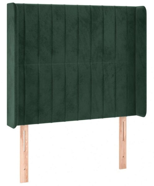 VidaXL sötétzöld bársony LED-es fejtámla 103x16x118/128 cm
