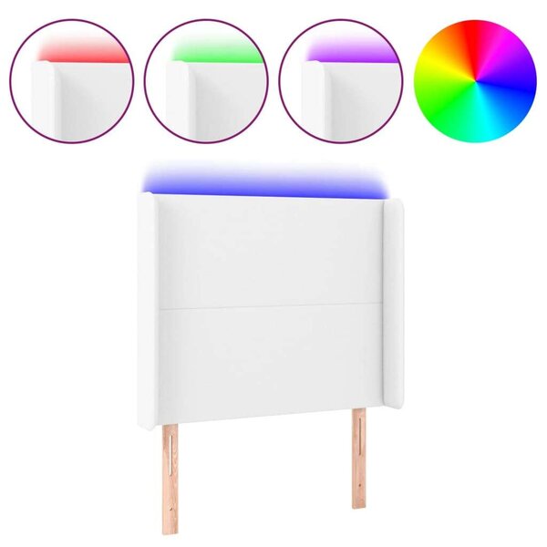 VidaXL LED-es Fejtámla - Fehér Műbőr - 93x128cm