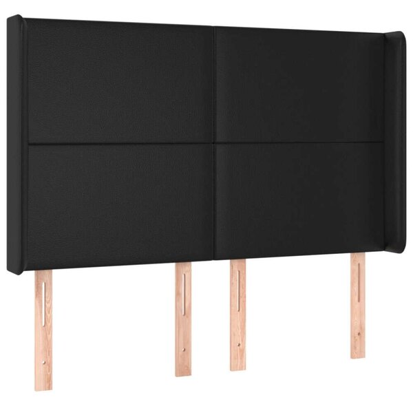 VidaXL fekete műbőr LED-es fejtámla 147x16x118/128 cm
