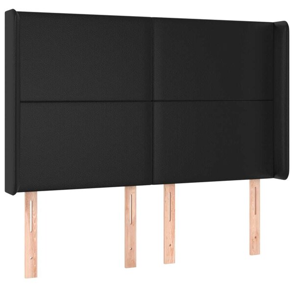 VidaXL fekete műbőr LED-es fejtámla 147x16x118/128 cm
