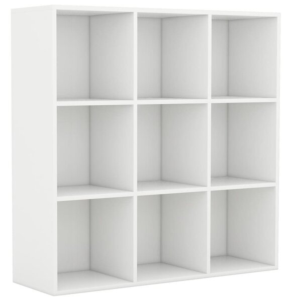 VidaXL Könyvespolc - Fehér - 9 Rekeszes - 98x30x98cm