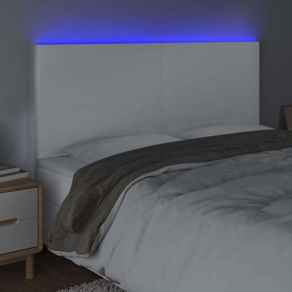 VidaXL LED-es Fejtámla - Fehér Műbőr - 160cm