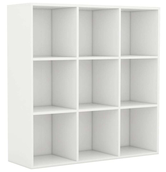 VidaXL Könyvespolc - Fehér - 9 Rekeszes - 98x30x98cm