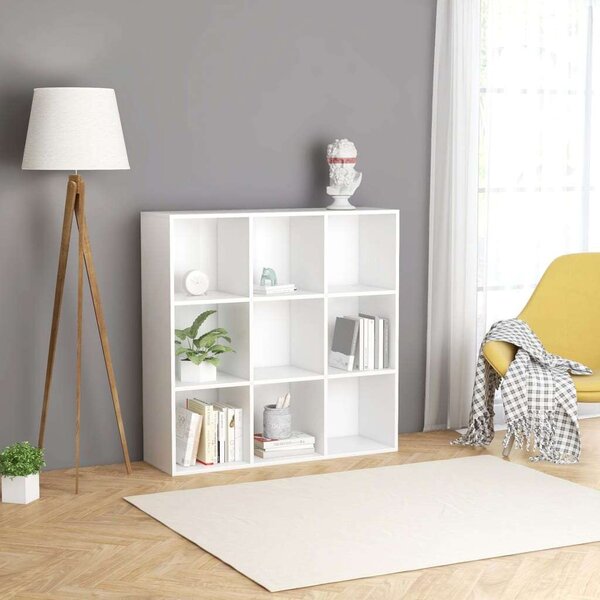 VidaXL Könyvespolc - Fehér - 9 Rekeszes - 98x30x98cm