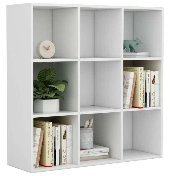 VidaXL Könyvespolc - Fehér - 9 Rekeszes - 98x30x98cm