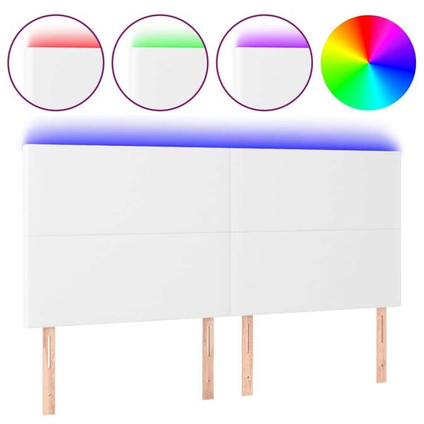 VidaXL LED-es Fejtámla - Fehér Műbőr - 160cm