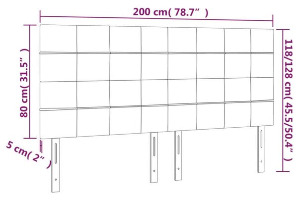 VidaXL 4 db sötétbarna szövet fejtámla 100x5x78/88 cm