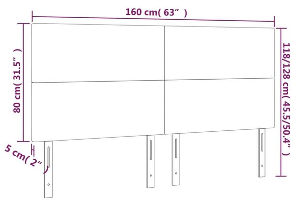VidaXL LED-es Fejtámla - Fehér Műbőr - 160cm