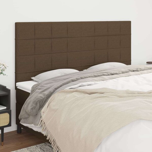 VidaXL 4 db sötétbarna szövet fejtámla 100x5x78/88 cm