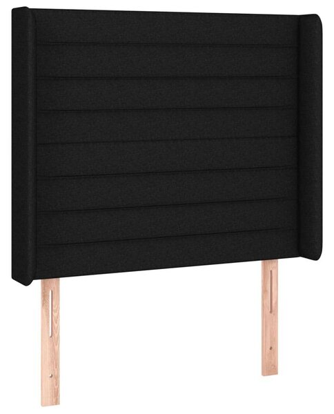 VidaXL Fekete Szövet LED Fejtámla - 93x16x118/128cm