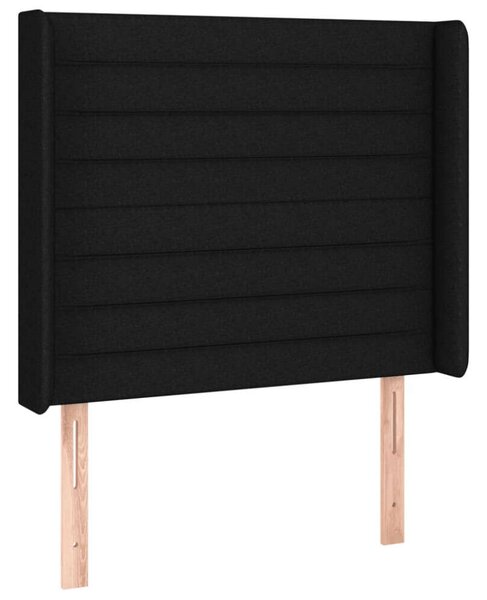 VidaXL Fekete Szövet LED Fejtámla - 93x16x118/128cm