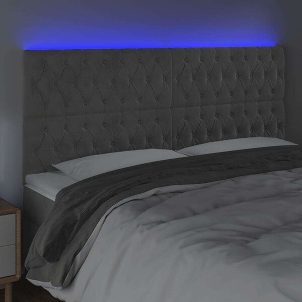 VidaXL Bársony Ágytámlá LED-del - 200cm