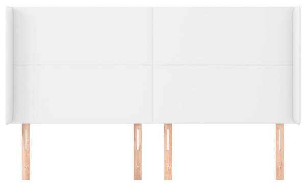 VidaXL fehér műbőr fejtámla szárnyakkal 163x16x118/128 cm