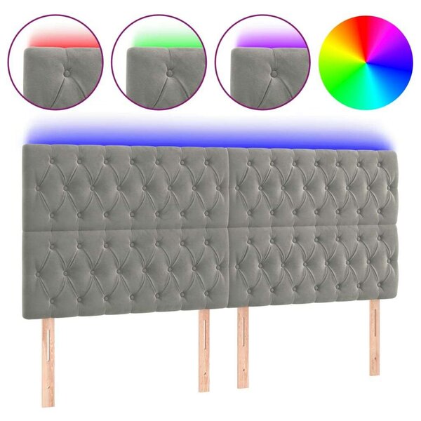 VidaXL Bársony Ágytámlá LED-del - 200cm