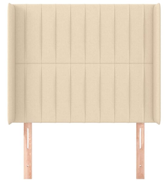 VidaXL Krémszínű Szövet Fejtámla Szárnyakkal - 103x16x118/128cm