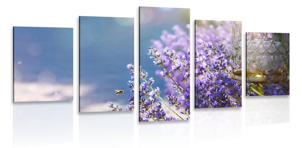 5 részes kép levandula kert